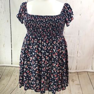 Floral Ruched Mini Dress